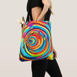 Bolsa Tote Cores Giratórias em Túnel Psicodélico