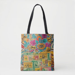 Bolsa Tote "Cores Loucas Vibrantes - Saia com Estilo