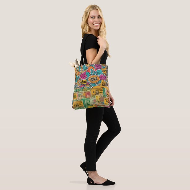 Bolsa Tote "Cores Loucas Vibrantes - Saia com Estilo (No(a) Modelo)