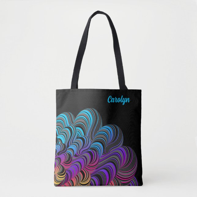 Bolsa Tote Cores Neon Personalizadas a Preto (Frente)