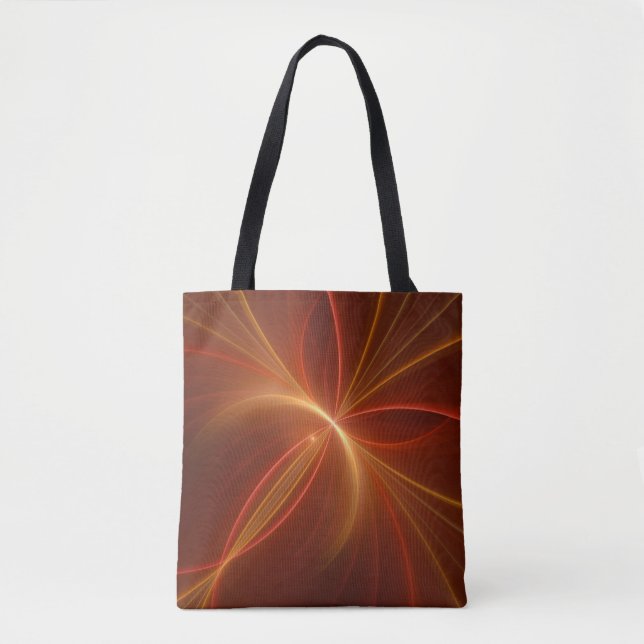 Bolsa Tote Cores Quentes Modernas de Arte Fractal Mística Abs (Frente)