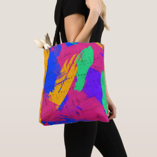 Bolsa Tote Cores Selvagens e Notas de Música
