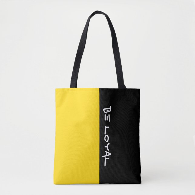 Bolsa Tote Cores simples AMARELO SUN e seu texto (Frente)