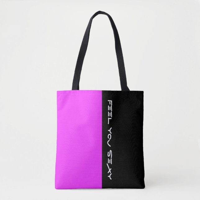 Bolsa Tote Cores simples PINK e seu texto (Frente)