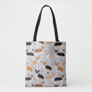 Bolsa Tote Corgi Cachorros e Ossos