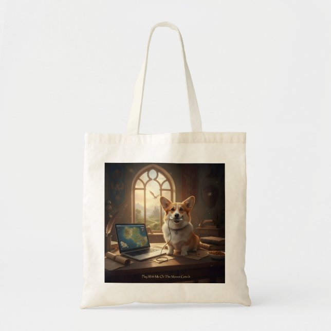 Bolsa Tote Corgi e Rato (Frente)