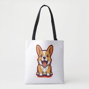 Bolsa Tote Corgi Feliz e Bonito - Design Adorável para Cão Lo