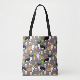 Bolsa Tote Corgis vermelhos do chá da bolha do Corgi tri e -