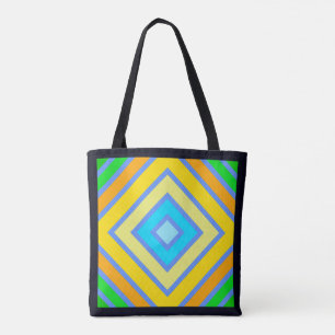Bolsa Tote Cornflower Harmonique Colors Angled Line Art
