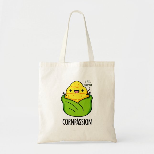 Bolsa Tote Cornpaixão Funny Compaixão Milho Pun (Frente)