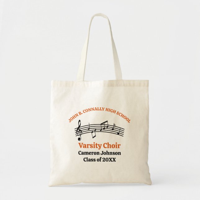 Bolsa Tote Coro de Segundo grau Laranja Personalizável (Frente)
