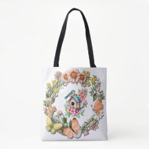 Coroa de Flores Silvestres em Aquarela com Borbole
