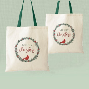 Bolsa Tote Coroa de Frutas Vermelhas e Cardinal Vermelho de N
