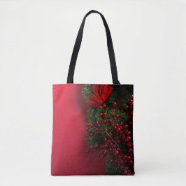 Bolsa Tote coroa de natal com bagas vermelhas