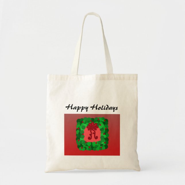 Bolsa Tote Coroa de Natal Elegante (Frente)