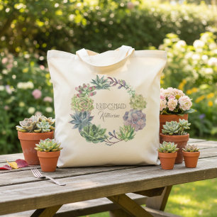 Bolsa Tote Coroa de Suculentas Damas de Honra ID517