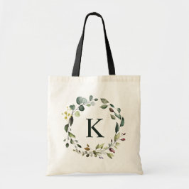 Bolsa Tote Coroa de Verdura em Aquarela com Monograma para Da