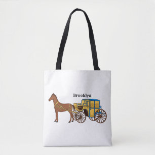 Bolsa Tote Coroa e ilustração da carruagem real