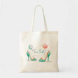 Bolsa Tote Coroa e Saltos Altos – Tema Rosa e Verde Menta Gla