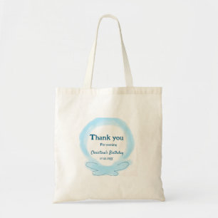 Bolsa Tote Coroa floral azul em aquarela obrigado por vir