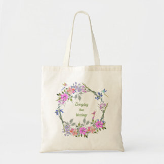 Bolsa Tote Coroa Floral de Bênçãos Diários