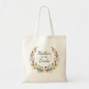Bolsa Tote Coroa floral romântica monograma favor de casament