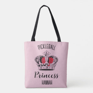 Bolsa Tote Coroa princesa-de-picleball rosa