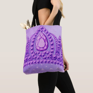Bolsa Tote Coroa Roxa Vintage Princesa