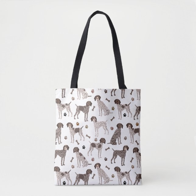 Bolsa Tote Corpo de Ponta Alemão Curto e Impressão de Pata  (Frente)