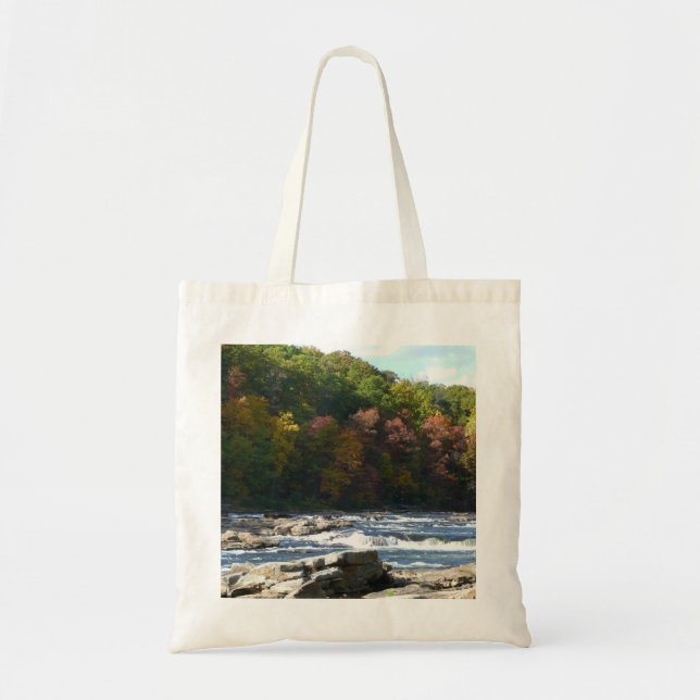 Bolsa Tote Corredeiras do rio Ohiopyle no outono da Pensilvân (Frente)