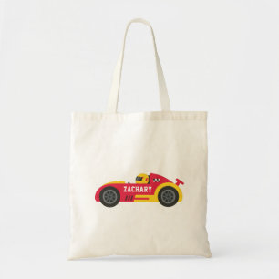 Bolsa Tote Corredor em Carro de Corrida Vermelho e Amarelo Pe