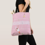 Bolsa Tote Correspondência de Tênis rosa moderno Pastel<br><div class="desc">Ilustração de tênis cor-de-rosa moderna na quadra tênis rosa.</div>