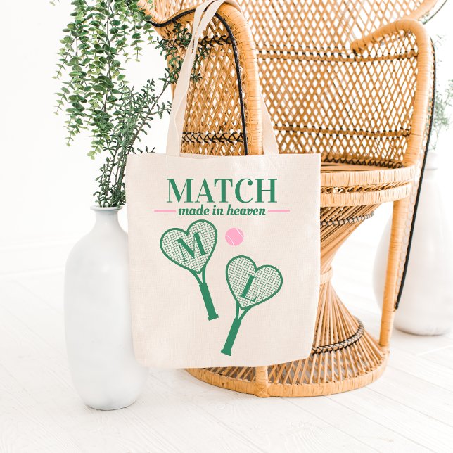 Bolsa Tote Correspondência Feita na Noiva de Tênis do Céu (Match Made in Heaven Tennis Country Club Bridal Shower )