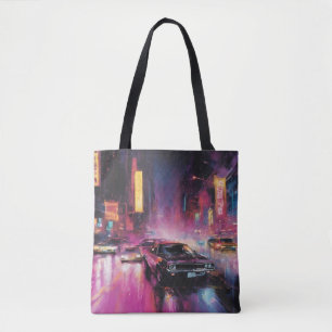Bolsa Tote Corrida noturna em Vibrant City