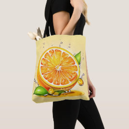 Bolsa Tote Corte de Fatia Laranja