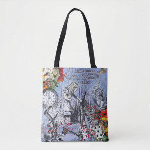 Bolsa Tote Cortina de nonsense da Alice no país das maravilha
