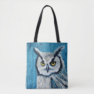 Bolsa Tote Coruja Animal Bird Art Decor Paint Mosaico