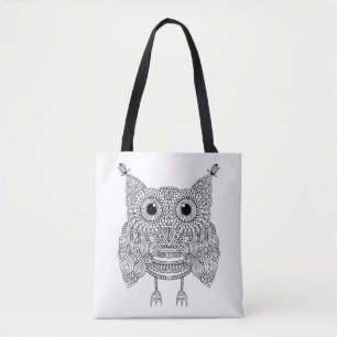 Bolsa Tote Coruja bonito 2 do Doodle