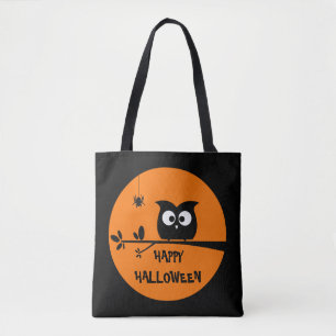 Bolsa Tote Coruja bonito do Dia das Bruxas com cores