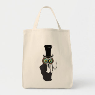 Bolsa Tote Coruja-branca com monóculo