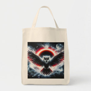 Bolsa Tote Coruja Celestial Cósmica Mística