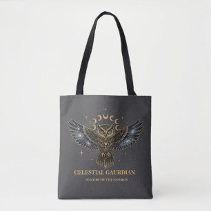 Bolsa Tote Coruja Celestial Guardiã Cósmica