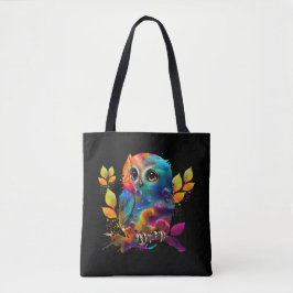 BOLSA TOTE CORUJA COLORIDA ABSTRATA