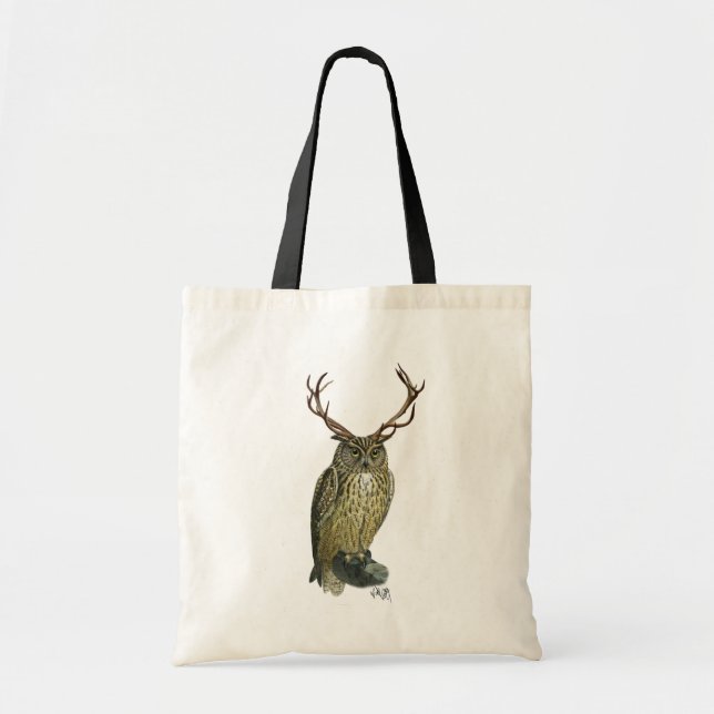 Bolsa Tote Coruja com Antlers simples 2 (Frente)