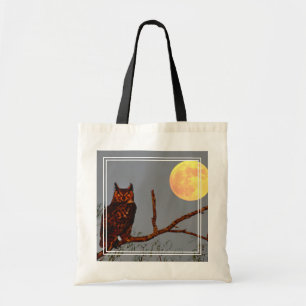 Bolsa Tote Coruja-de-chifres Lua Cheia