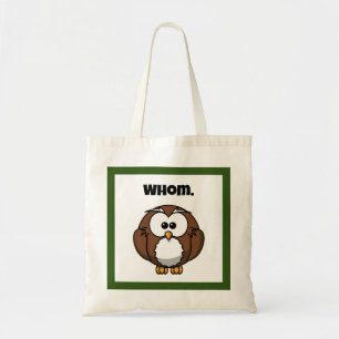 Bolsa Tote Coruja de desenho animado engraçada da gramática p