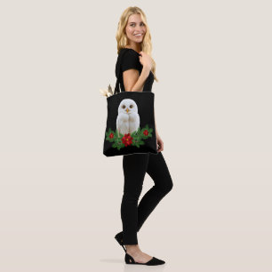 Bolsa Tote Coruja de Natal com Neve Branca
