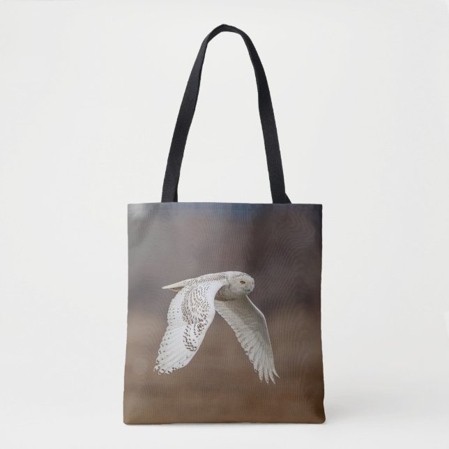 Bolsa Tote Coruja de neve em voo (Frente)