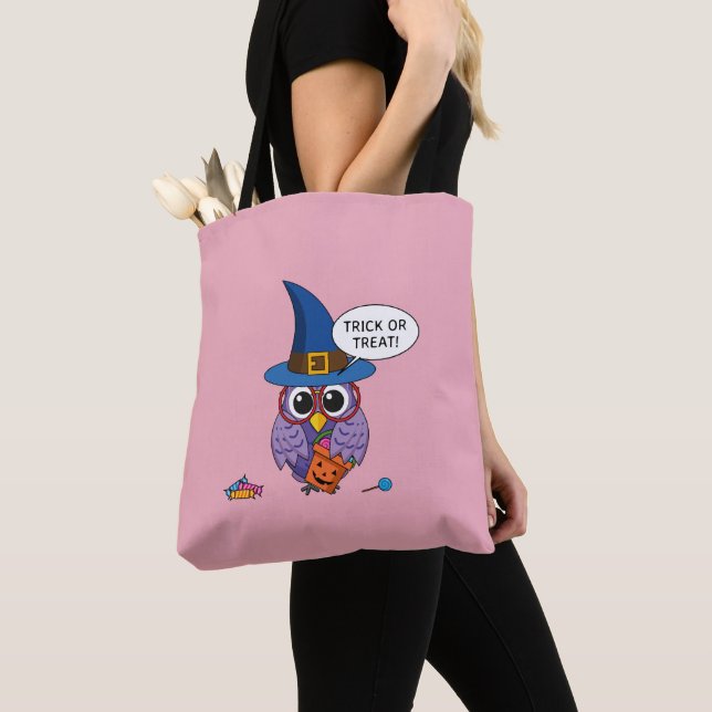 Bolsa Tote Coruja do Assistente de Cartoons - Trick ou Tratar (Close Up)