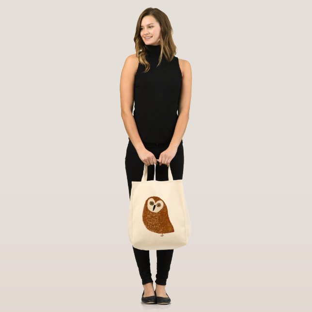 Bolsa Tote Coruja-do-norte moderna e fofa (Frente (modelo))